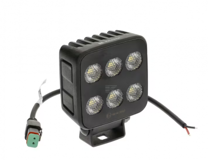 LA10830 Lampă de lucru LED, 60W, 6600lm, pătrat, 12/24V, alb, 92x109.5x51.1mm mufă Deutsch, rază largă, 12LED-uri